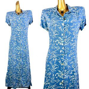 Vintage 90s grunge dress floral print prairie midi sundress